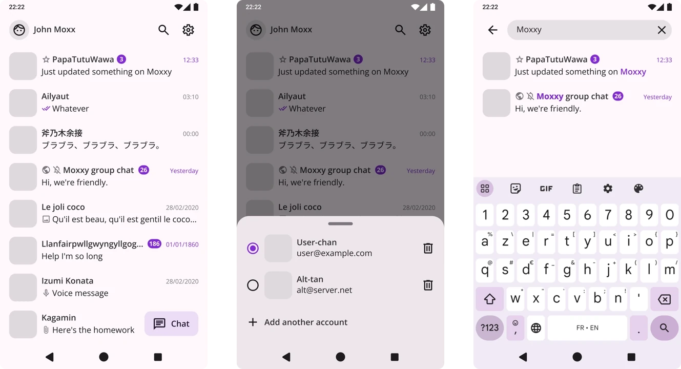 2023 Moxxy UI in light mode