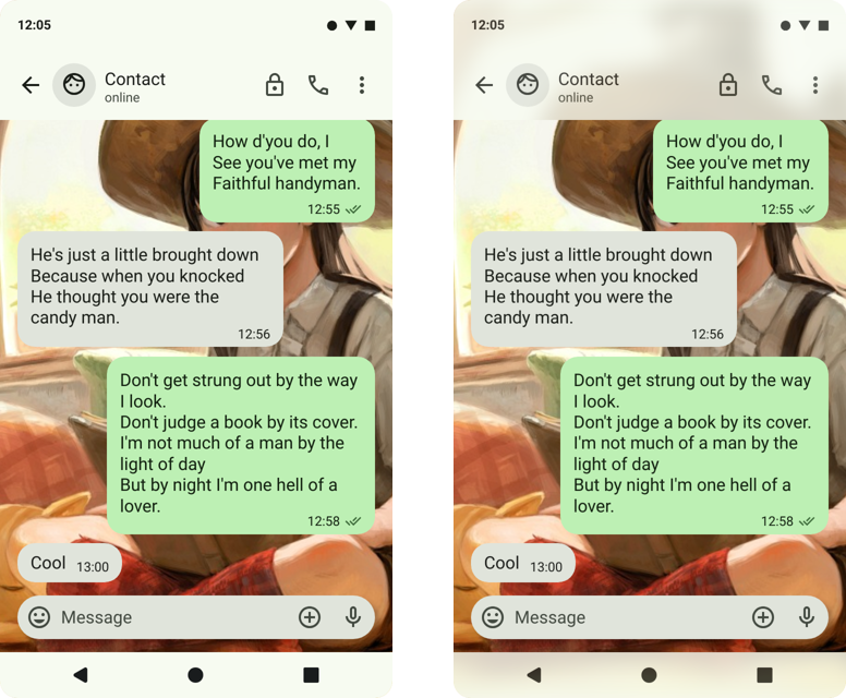 Before/after blur filter