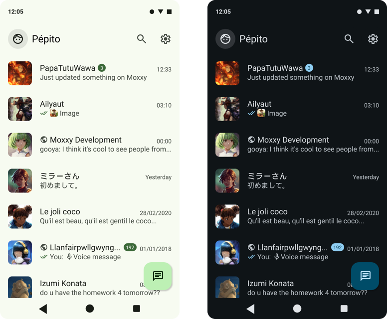 Light and dark themes Light and dark themes